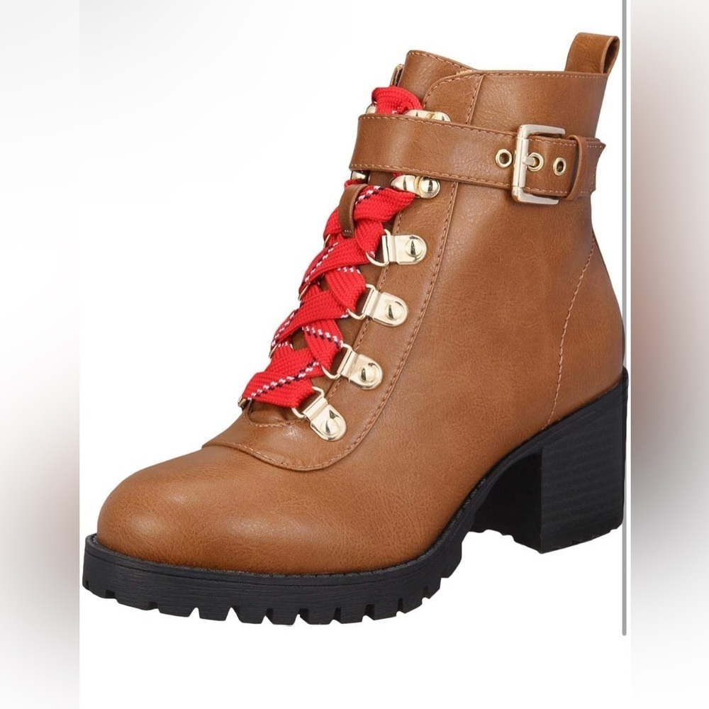 Material Girl Hillary 2 combat faux leather boots sz 5 nwob